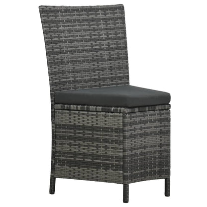 Set da Pranzo per Esterni 7 pz con Cuscini in Polyrattan Grigio | homemem39