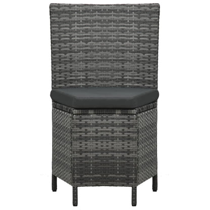 Set da Pranzo per Esterni 7 pz con Cuscini in Polyrattan Grigio | homemem39