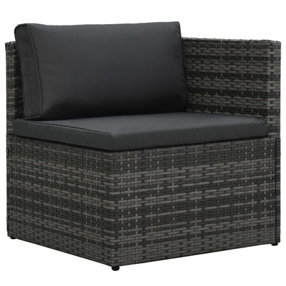 Set Divani da Giardino 5 pz con Cuscini in Polyrattan Grigio | homemem39