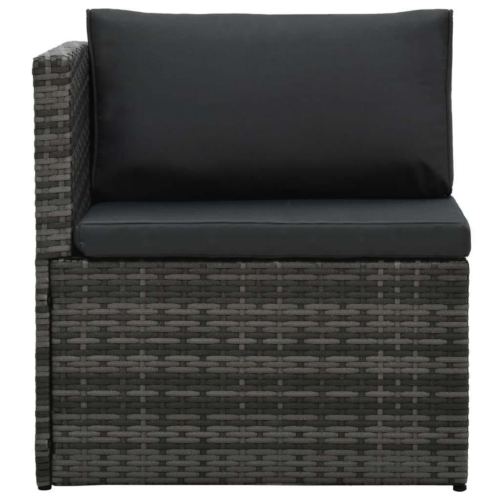 Set Divani da Giardino 5 pz con Cuscini in Polyrattan Grigio | homemem39