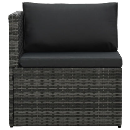 Set Divani da Giardino 5 pz con Cuscini in Polyrattan Grigio | homemem39