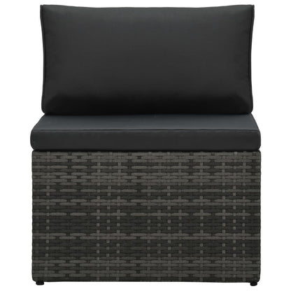 Set Divani da Giardino 5 pz con Cuscini in Polyrattan Grigio | homemem39