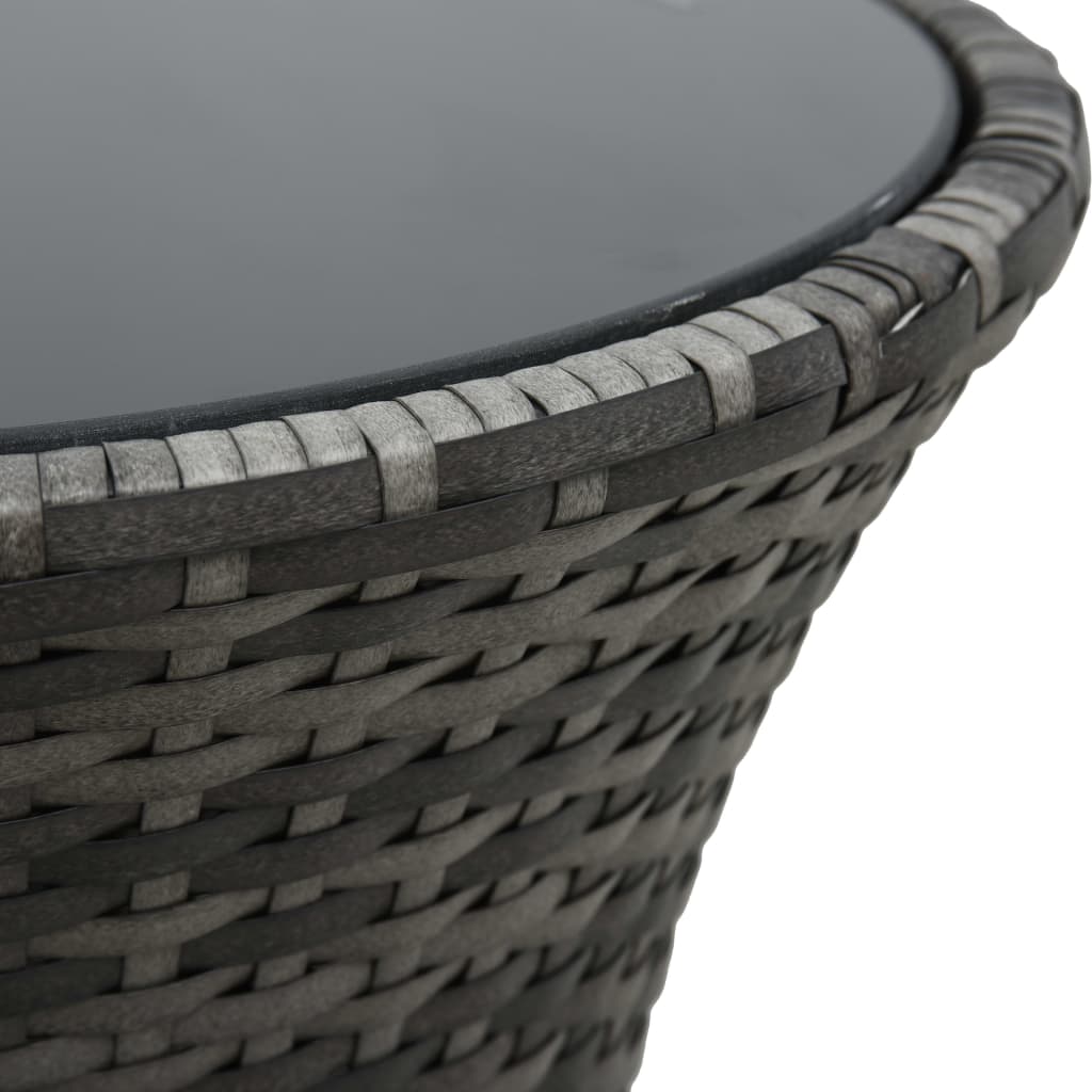 Set da Bistrot 3 pz con Cuscini in Polyrattan Grigio | homemem39