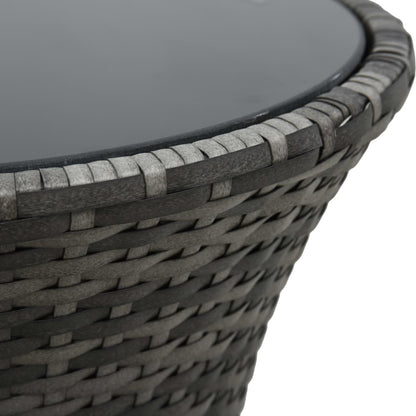 Set da Bistrot 3 pz con Cuscini in Polyrattan Grigio | homemem39