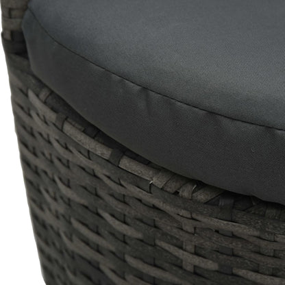 Set da Bistrot 3 pz con Cuscini in Polyrattan Grigio | homemem39