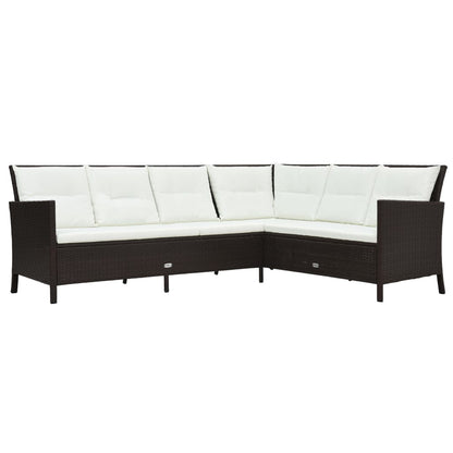 Set Divani da Giardino 3 pz con Cuscini in Polyrattan Marrone | homemem39