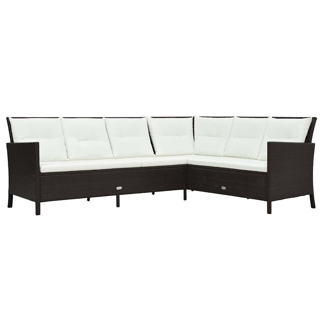 Set Divani da Giardino 3 pz con Cuscini in Polyrattan