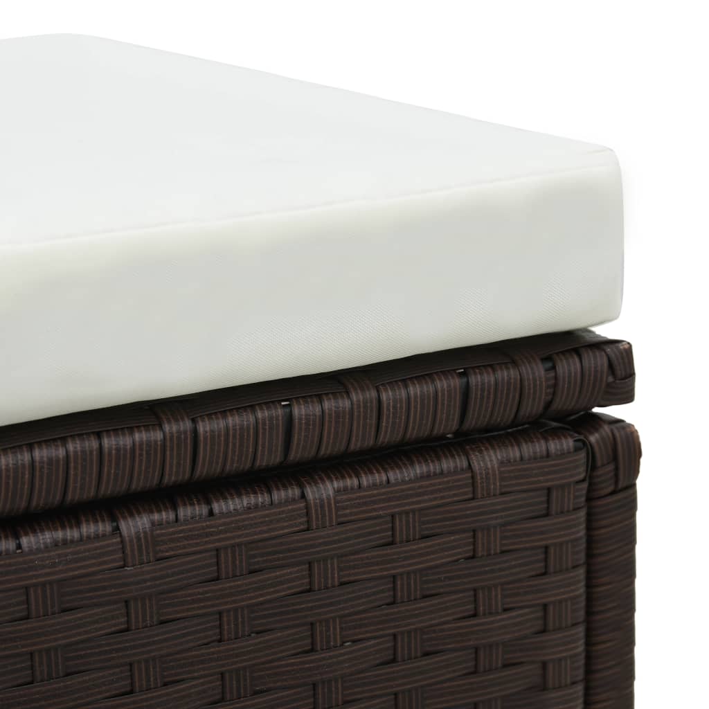 Set Divani da Giardino 3 pz con Cuscini in Polyrattan Marrone | homemem39