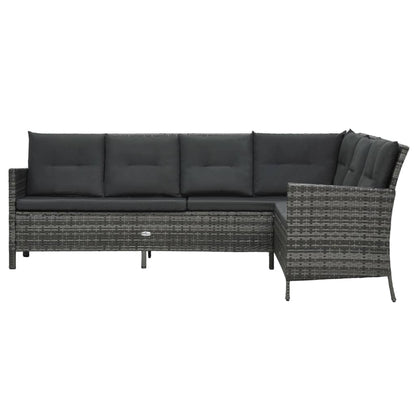 Set Divani da Giardino 3 pz con Cuscini in Polyrattan Grigio | homemem39