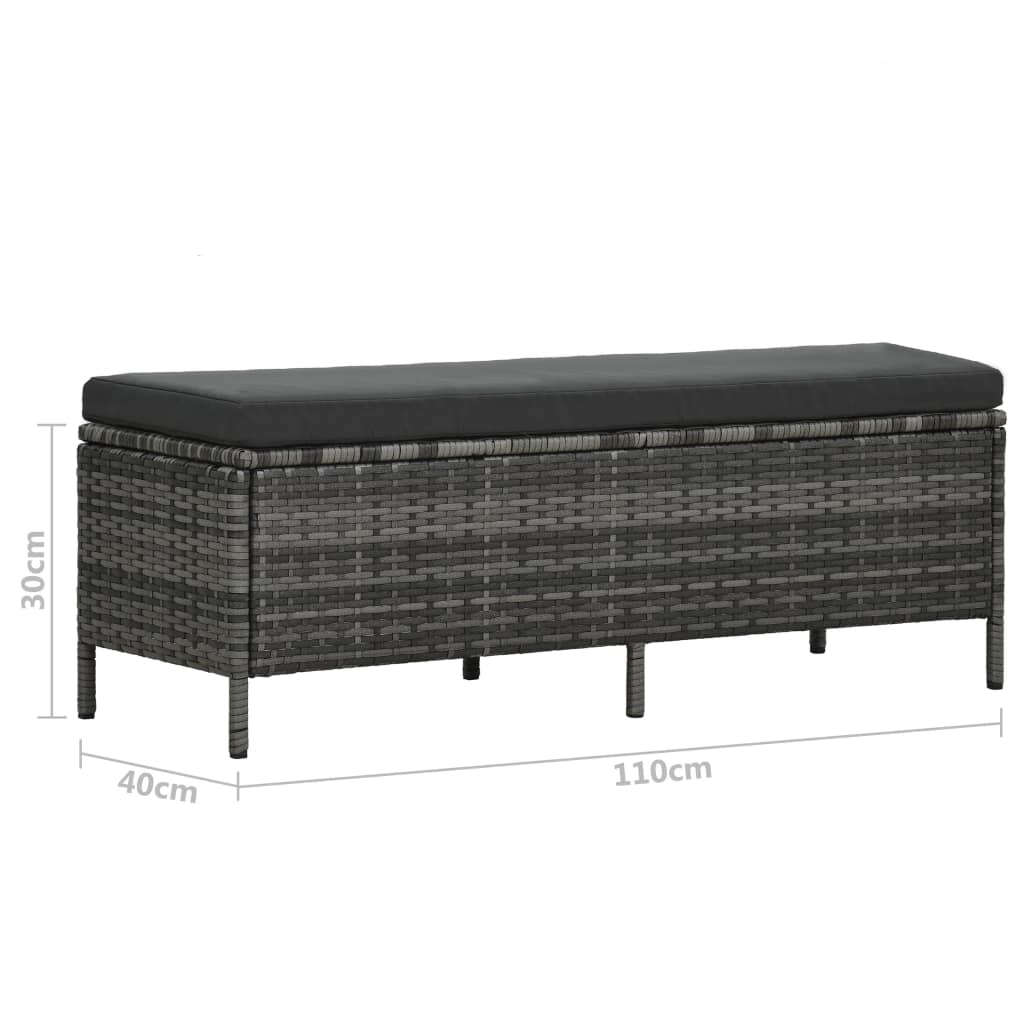 Set Divani da Giardino 3 pz con Cuscini in Polyrattan Grigio | homemem39