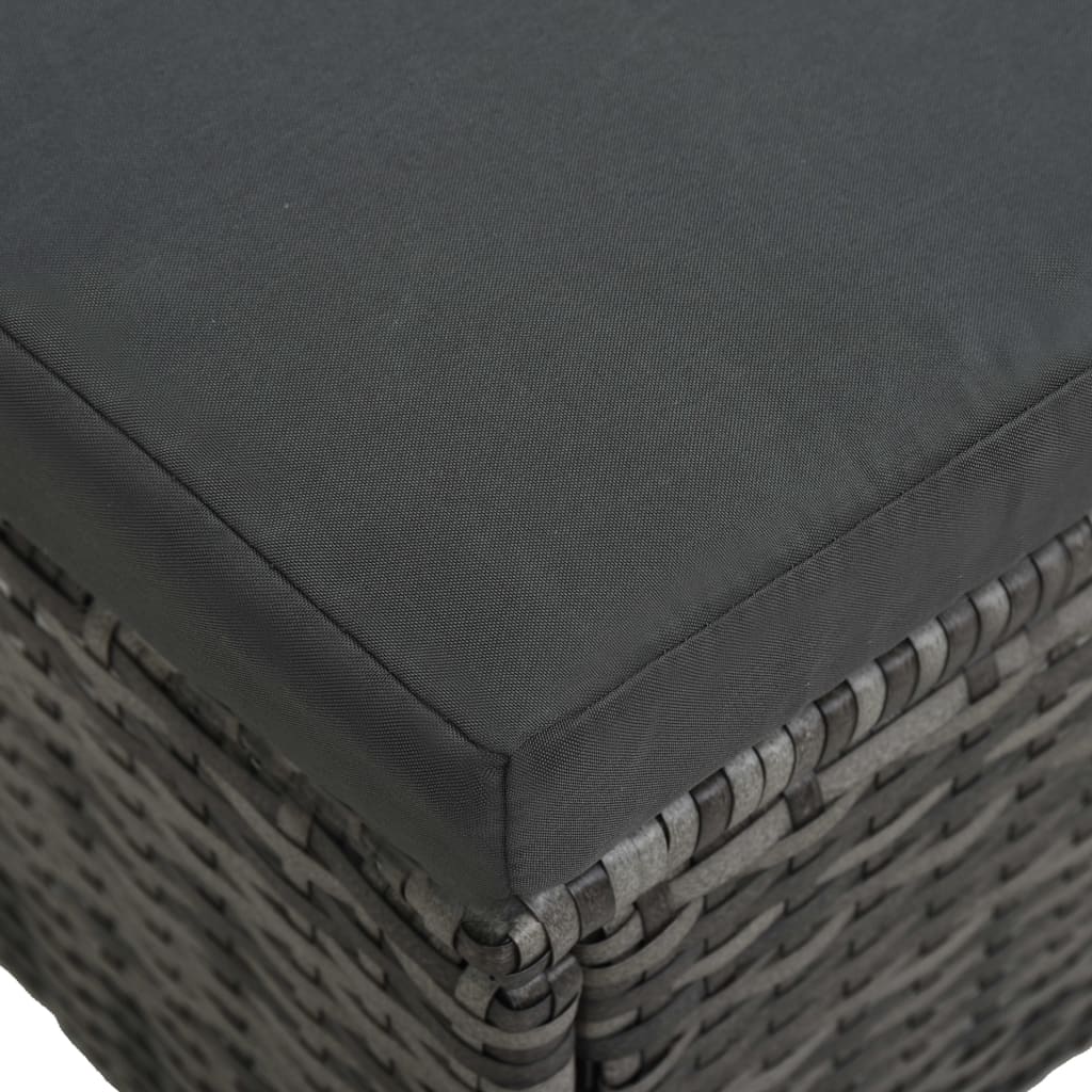 Set Divani da Giardino 3 pz con Cuscini in Polyrattan Grigio | homemem39