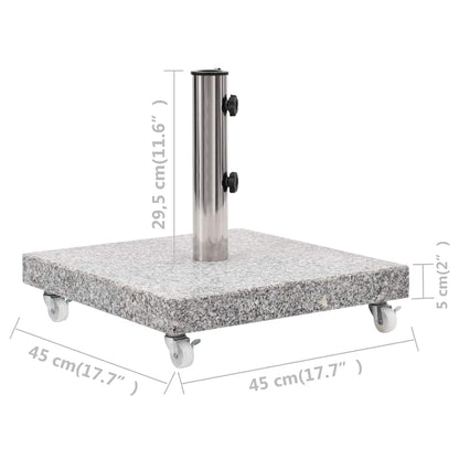 Base per Ombrellone in Granito 30 kg Quadrata Grigia | homemem39