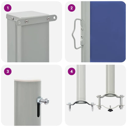 Tenda Laterale Retrattile per Patio 160x300 cm Blu