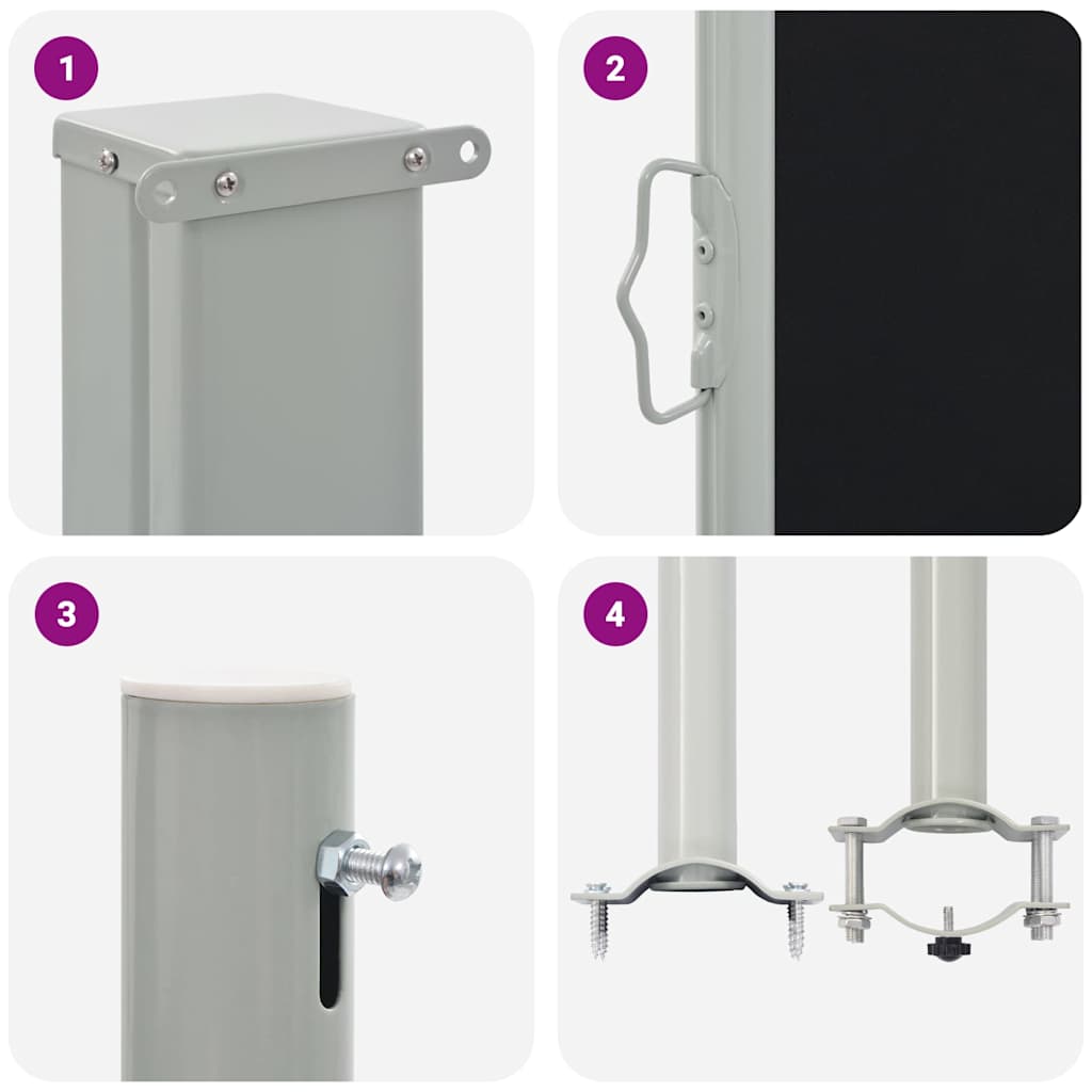 Tenda Laterale Retrattile per Patio 60x300 cm Nero