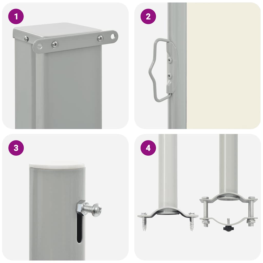 Retractable Side Awning for Patio 60x300 cm Cream