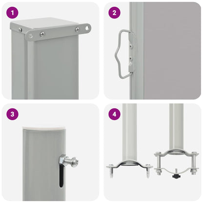 Tenda Laterale Retrattile per Patio 60x300 cm Grigia