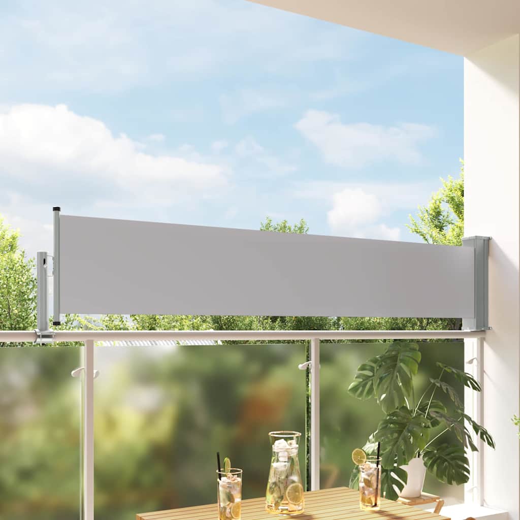 Tenda Laterale Retrattile per Patio 60x300 cm Grigia