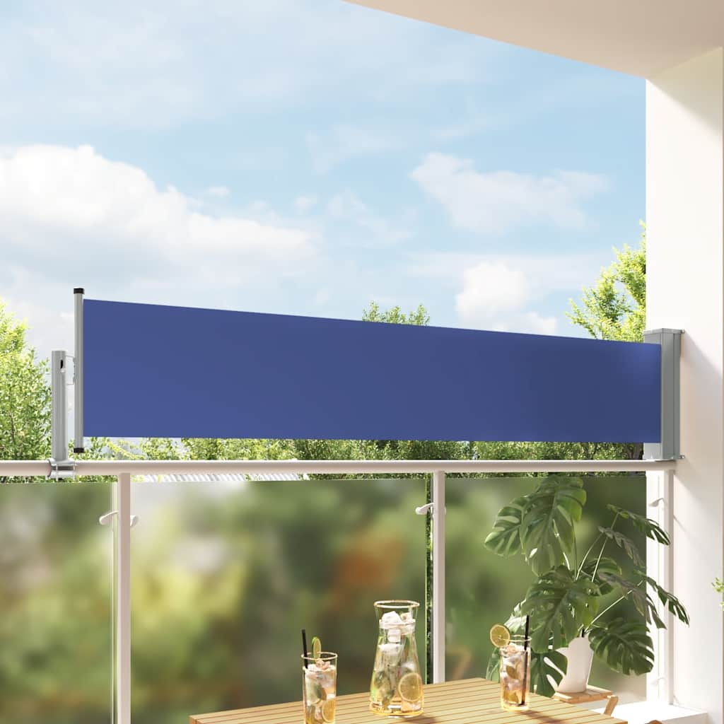 Tenda Laterale Retrattile per Patio 60x300 cm Blu