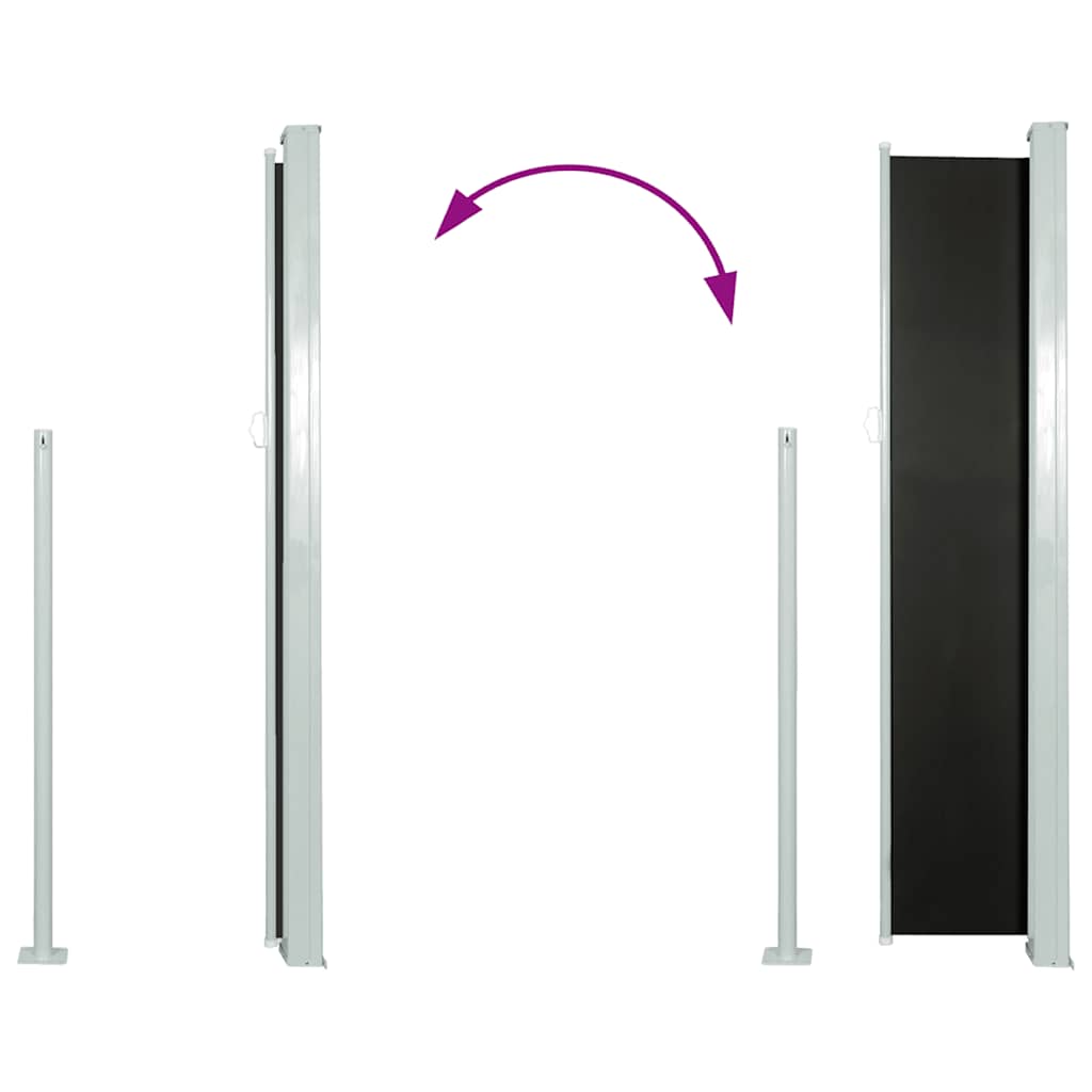 Tenda Laterale Retrattile per Patio 170x300 cm Nera - homemem39