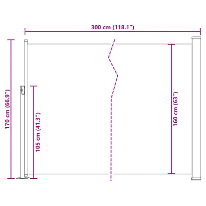 Tenda Laterale Retrattile per Patio 170x300 cm Blu - homemem39