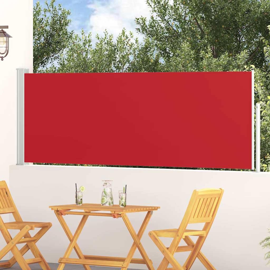 Tenda Laterale Retrattile per Patio 100x300 cm Rossa