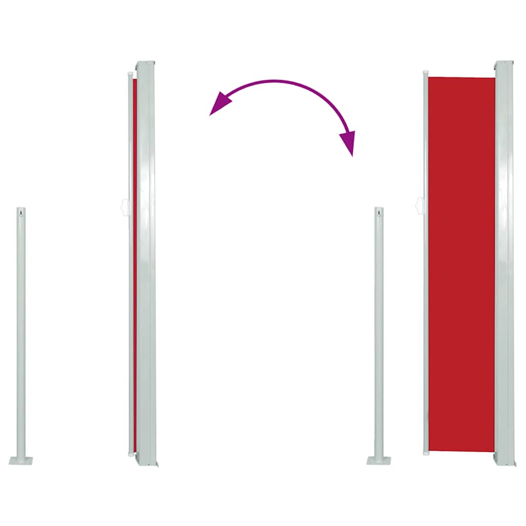 Tenda Laterale Retrattile per Patio 100x500 cm Rosso - homemem39