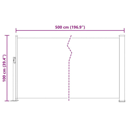 Tenda Laterale Retrattile per Patio 100x500 cm Rosso - homemem39