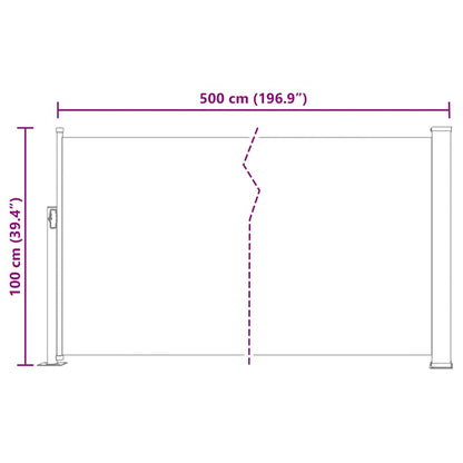 Tenda Laterale Retrattile per Patio 100x500 cm Marrone - homemem39