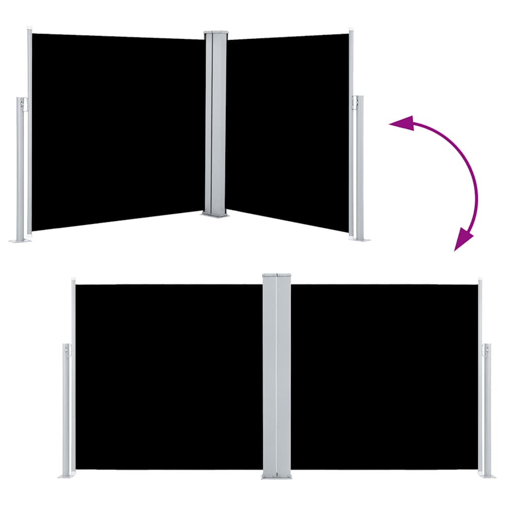 Tenda da Sole Laterale Retrattile Nera 100x600 cm - homemem39