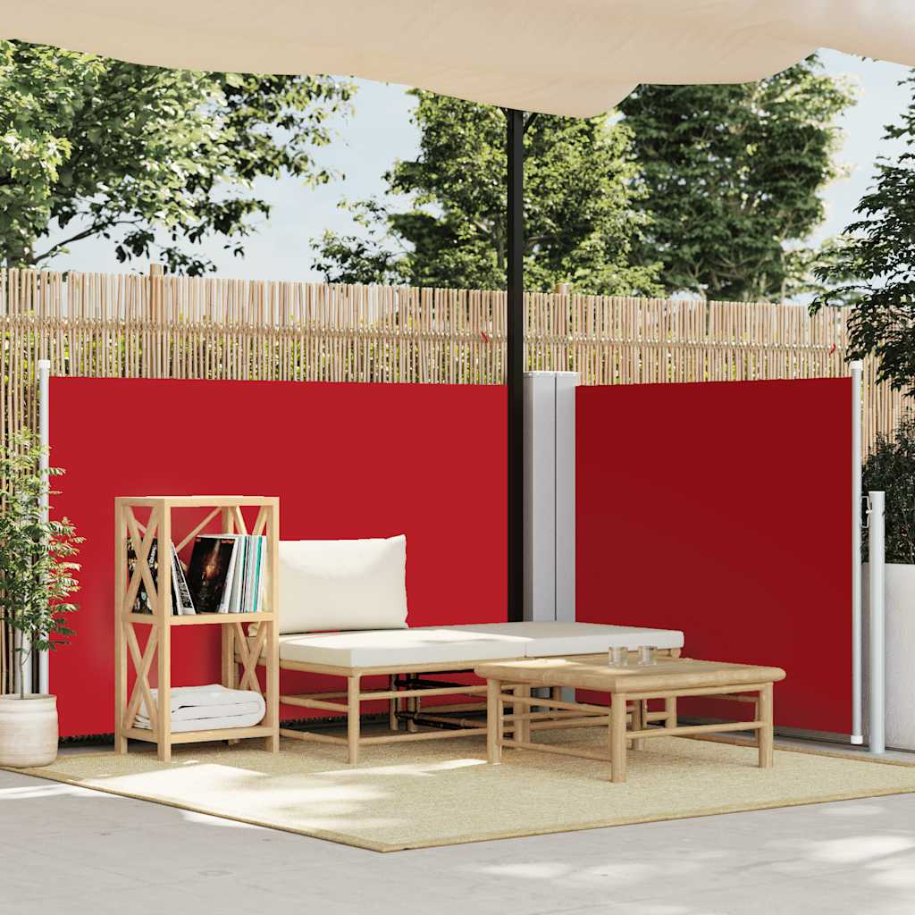 Tenda da Sole Laterale Retrattile Rossa 100x600 cm - homemem39