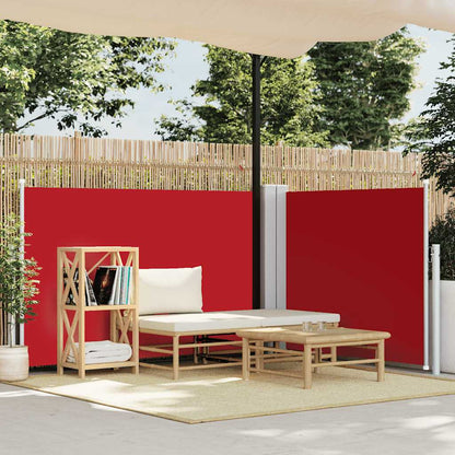 Tenda da Sole Laterale Retrattile Rossa 100x600 cm - homemem39
