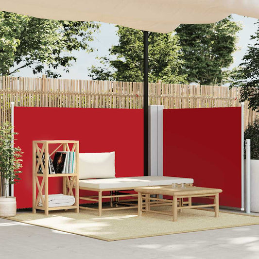 Tenda da Sole Laterale Retrattile Rossa 100x600 cm - homemem39
