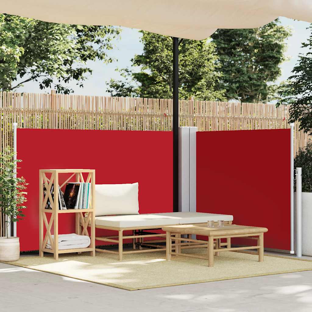 Tenda da Sole Laterale Retrattile Rossa 120x600 cm - homemem39