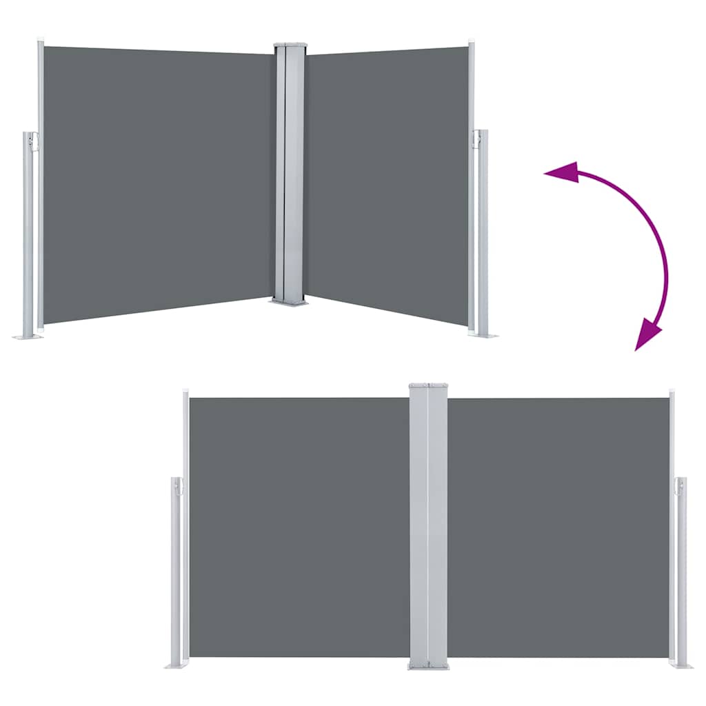 Tenda da Sole Laterale Retrattile Antracite 140x600 cm - homemem39
