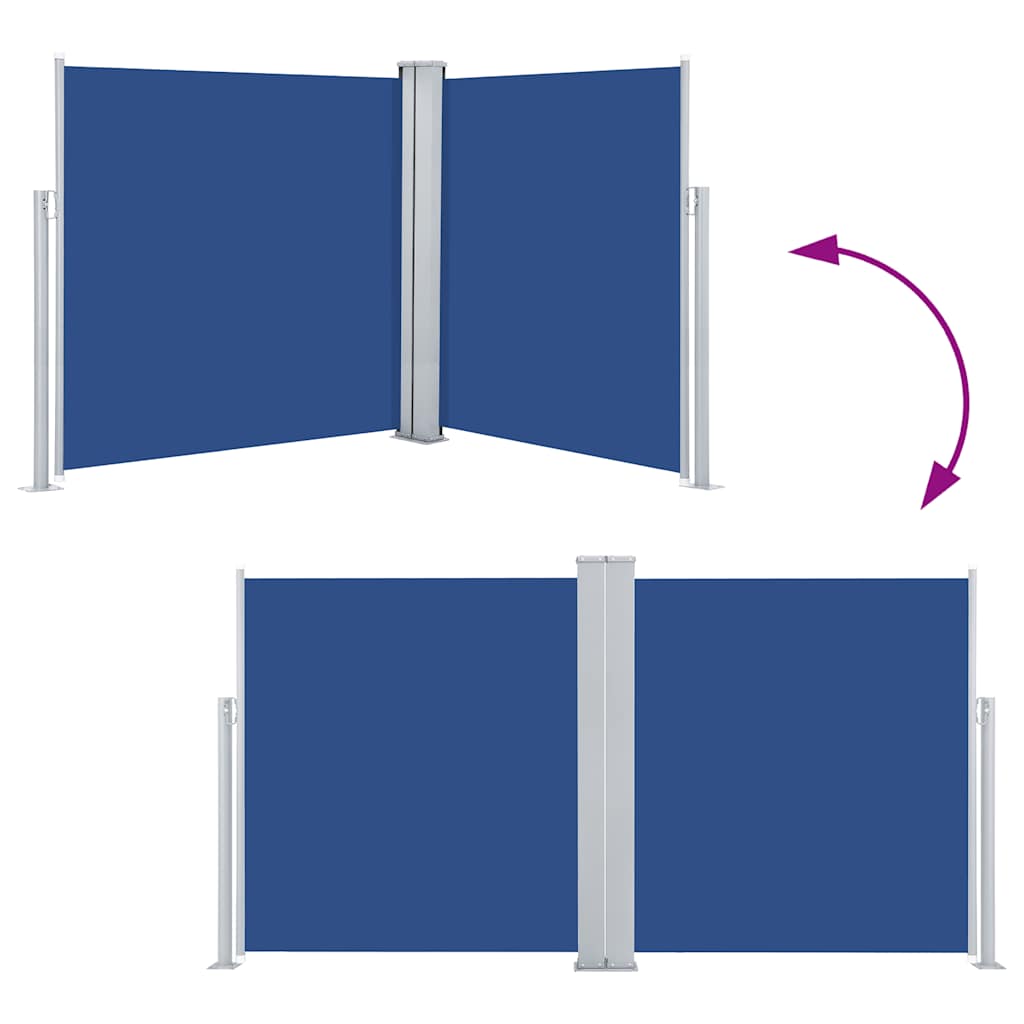 Tenda da Sole Laterale Retrattile Blu 160x600 cm - homemem39