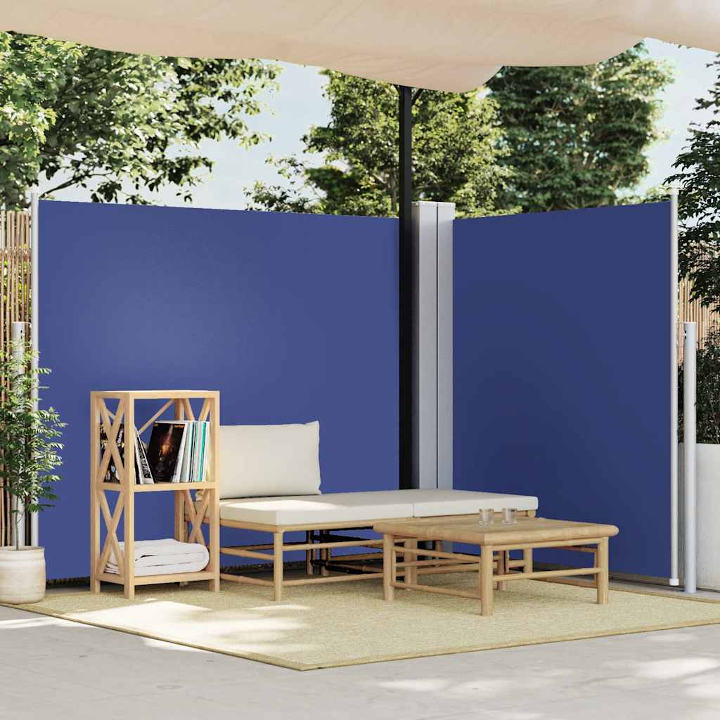 Tenda da Sole Laterale Retrattile Blu 160x600 cm - homemem39