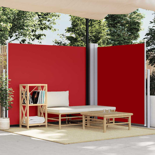 Tenda da Sole Laterale Retrattile Rossa 160x600 cm - homemem39