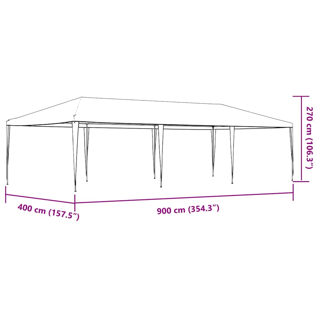 Gazebo Professionale 4x9 m Verde 90 g/m²