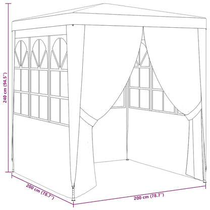 Gazebo Professionale con Pareti 2x2 m Bianco 90 g/m² - homemem39