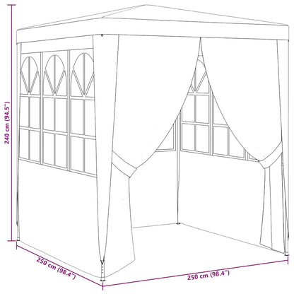 Gazebo Professionale con Pareti 2,5x2,5 m Blu 90 g/m² | homemem39