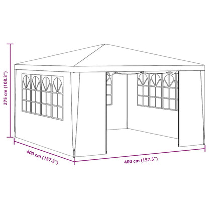 Gazebo Professionale con Pareti 4x4 m Bianco 90 g/m² | homemem39
