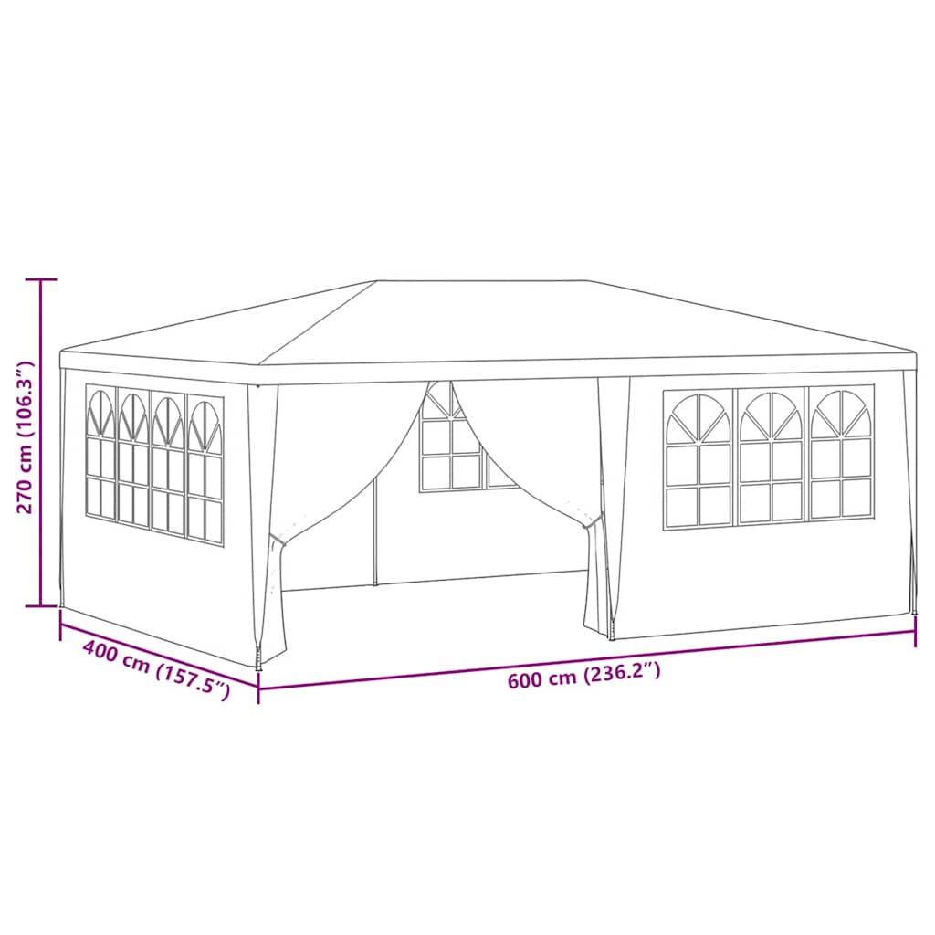 Gazebo Professionale con Pareti 4x6 m Verde 90 g/m²