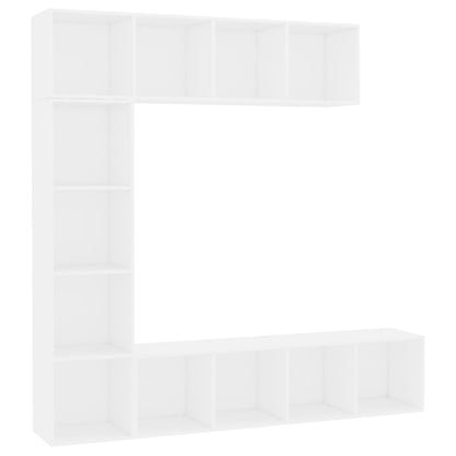 Set Mobili Libreria/Porta TV 3 pz Bianco 180x30x180 cm