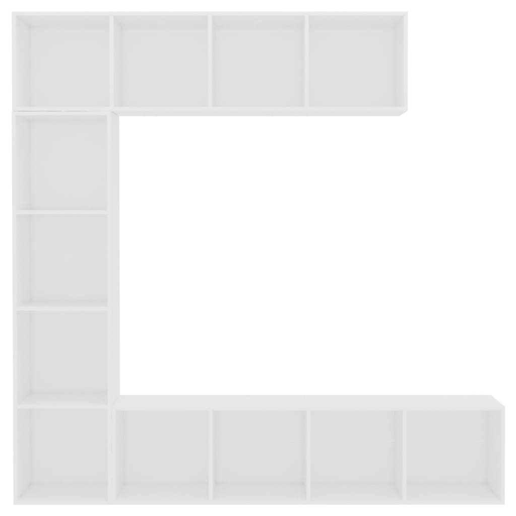 Set Mobili Libreria/Porta TV 3 pz Bianco 180x30x180 cm