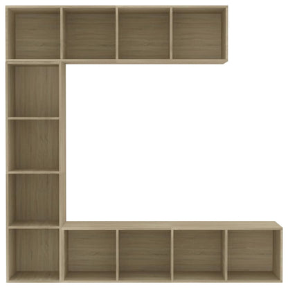 Set Mobili Libreria/Porta TV 3 pz Rovere Sonoma 180x30x180 cm