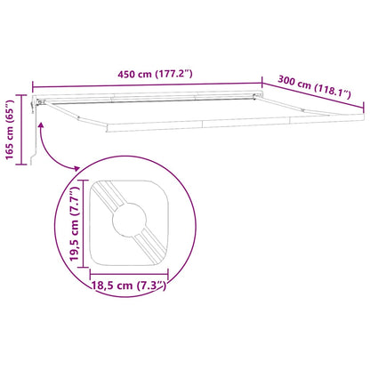 Tenda da Sole Bianco 4,5 × 3 m Metallo - homemem39