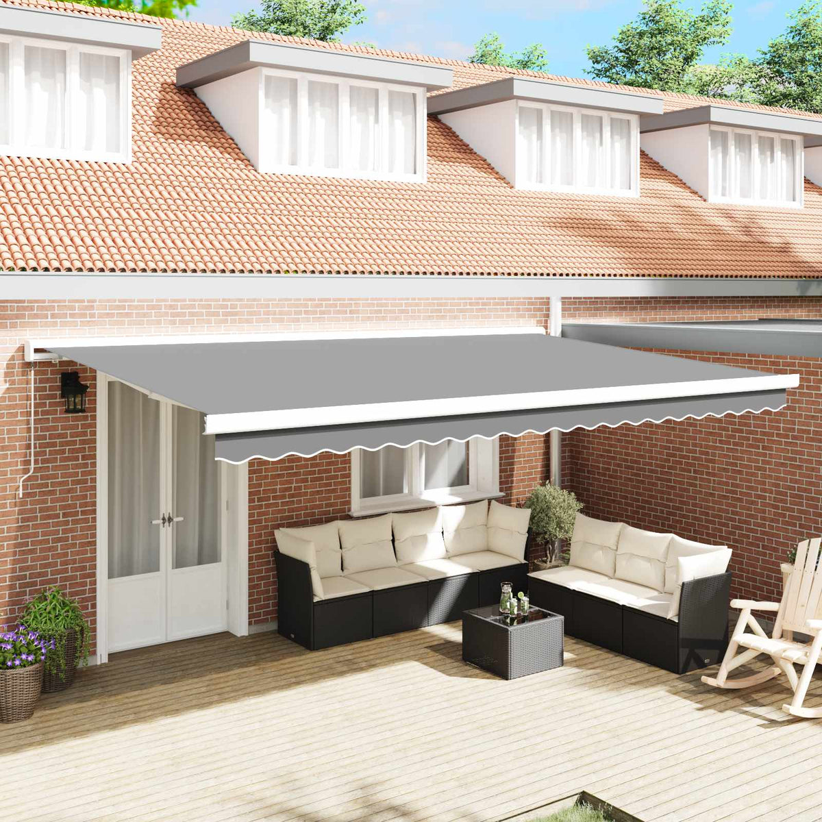 Telaio di tenda manuale 4,5 x 3 m Bianco