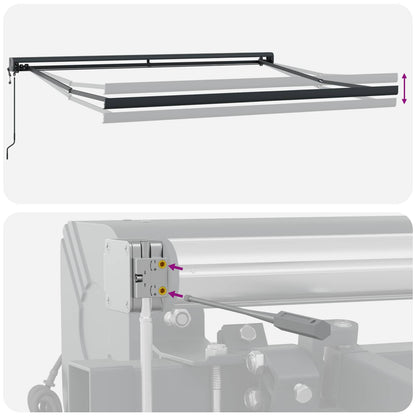 Struttura della tenda Antracite 350 x 250 cm Alluminio