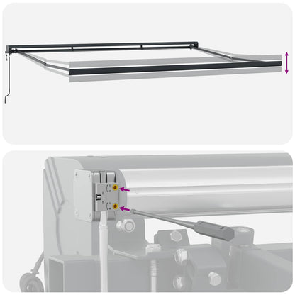 Struttura della tenda Antracite 450 × 300 cm Alluminio