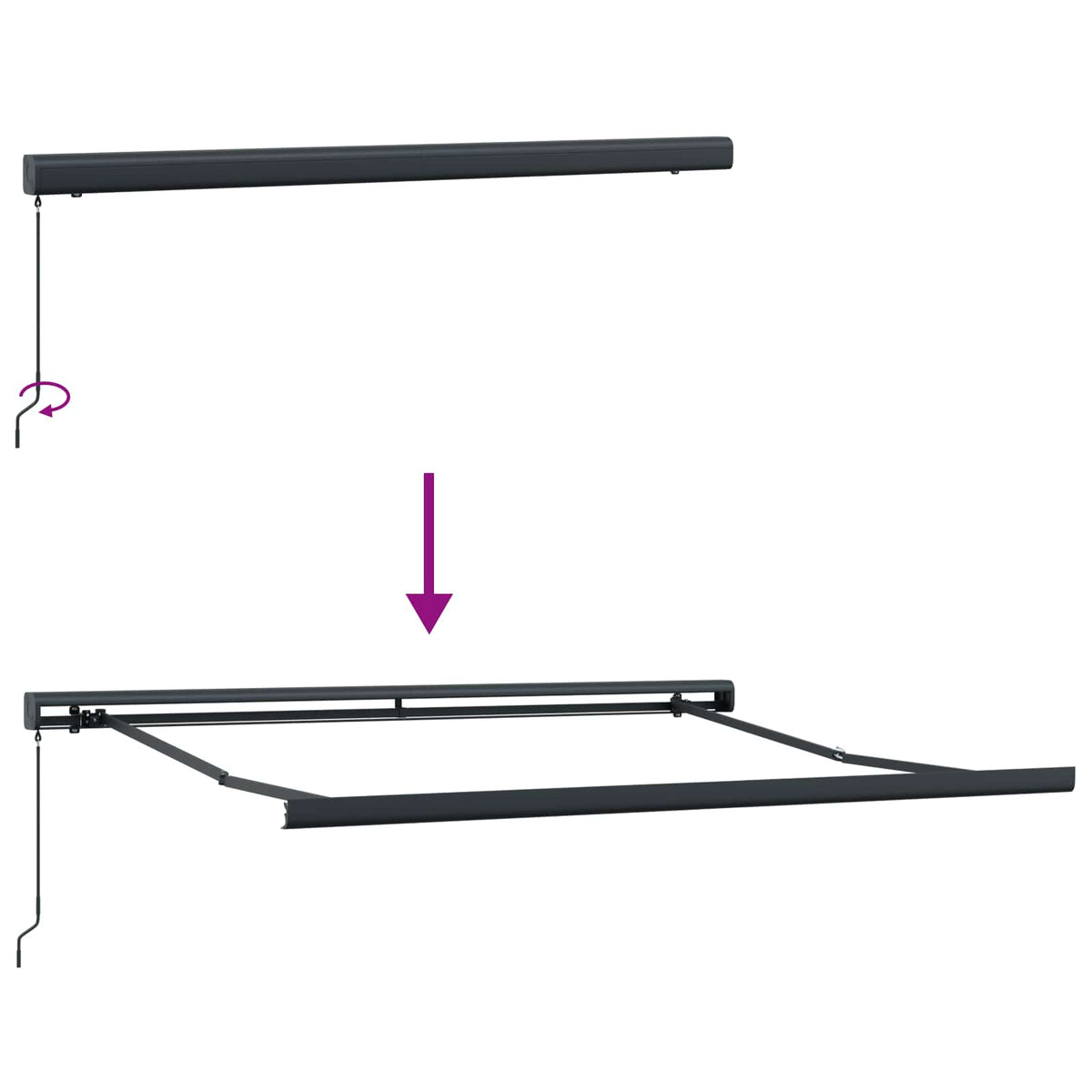 Telaio di tenda manuale 3,5 x 2,5 m Antracite